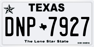 TX license plate DNP7927