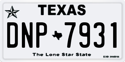 TX license plate DNP7931