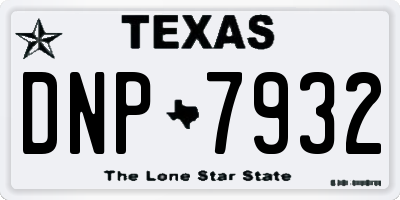 TX license plate DNP7932
