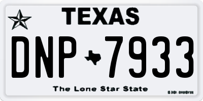 TX license plate DNP7933