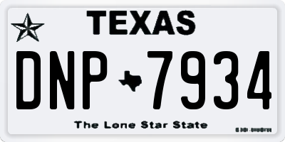 TX license plate DNP7934