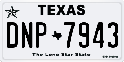 TX license plate DNP7943