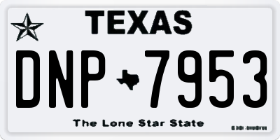TX license plate DNP7953