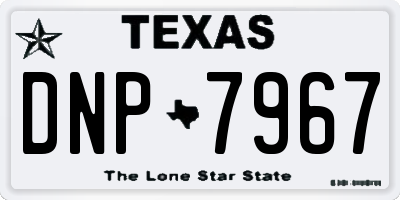 TX license plate DNP7967