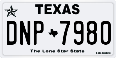 TX license plate DNP7980