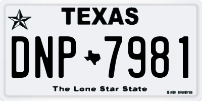TX license plate DNP7981