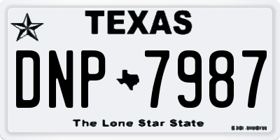 TX license plate DNP7987