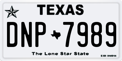 TX license plate DNP7989