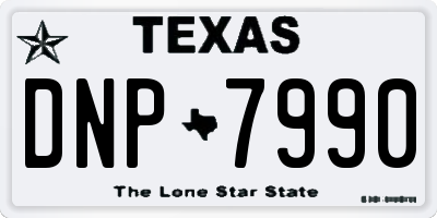 TX license plate DNP7990
