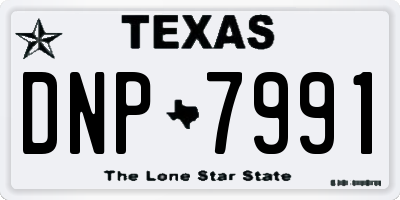 TX license plate DNP7991