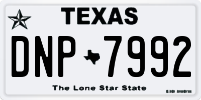 TX license plate DNP7992