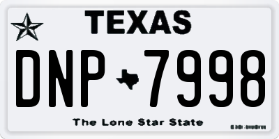 TX license plate DNP7998