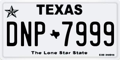 TX license plate DNP7999