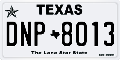 TX license plate DNP8013