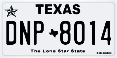 TX license plate DNP8014