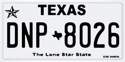 TX license plate DNP8026