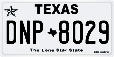 TX license plate DNP8029