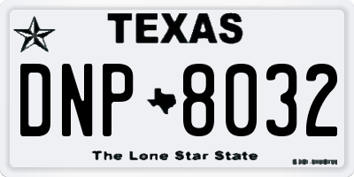 TX license plate DNP8032