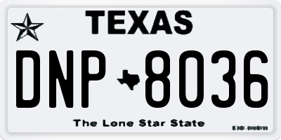 TX license plate DNP8036