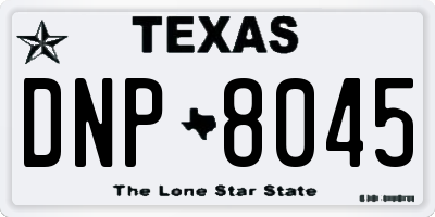 TX license plate DNP8045