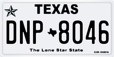 TX license plate DNP8046
