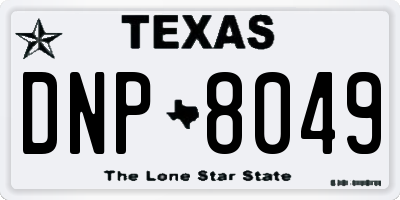 TX license plate DNP8049