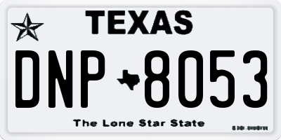 TX license plate DNP8053