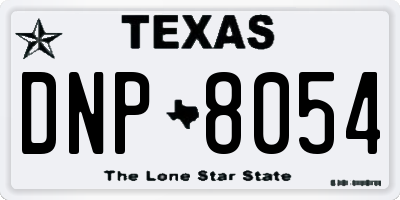 TX license plate DNP8054