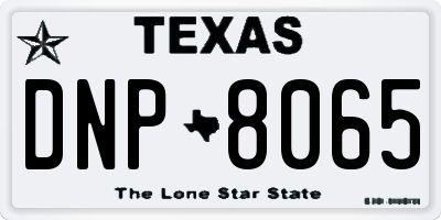 TX license plate DNP8065