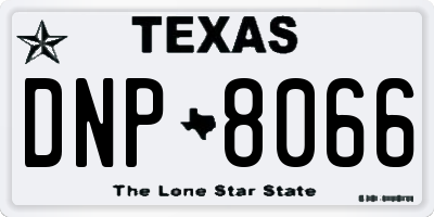 TX license plate DNP8066