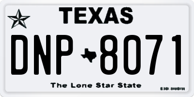 TX license plate DNP8071