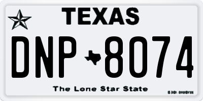 TX license plate DNP8074