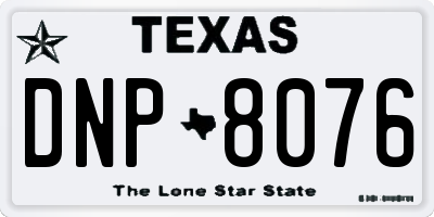 TX license plate DNP8076