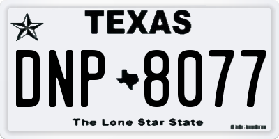 TX license plate DNP8077