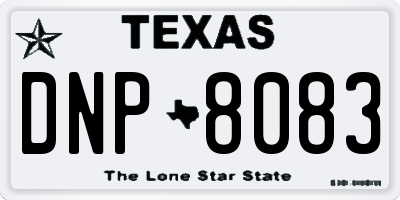TX license plate DNP8083