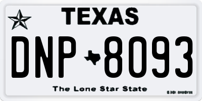 TX license plate DNP8093