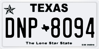 TX license plate DNP8094