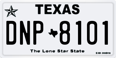 TX license plate DNP8101