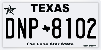 TX license plate DNP8102