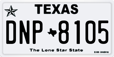 TX license plate DNP8105