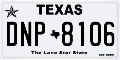 TX license plate DNP8106