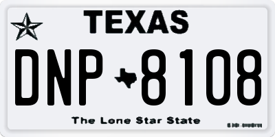 TX license plate DNP8108