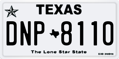 TX license plate DNP8110