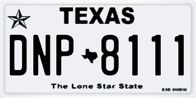 TX license plate DNP8111