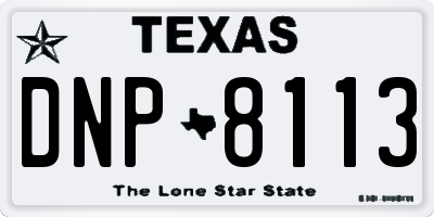 TX license plate DNP8113