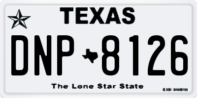 TX license plate DNP8126