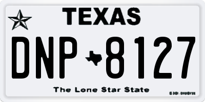 TX license plate DNP8127