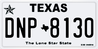 TX license plate DNP8130