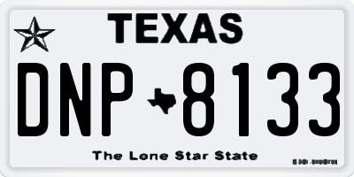 TX license plate DNP8133