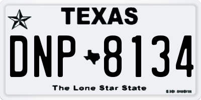 TX license plate DNP8134